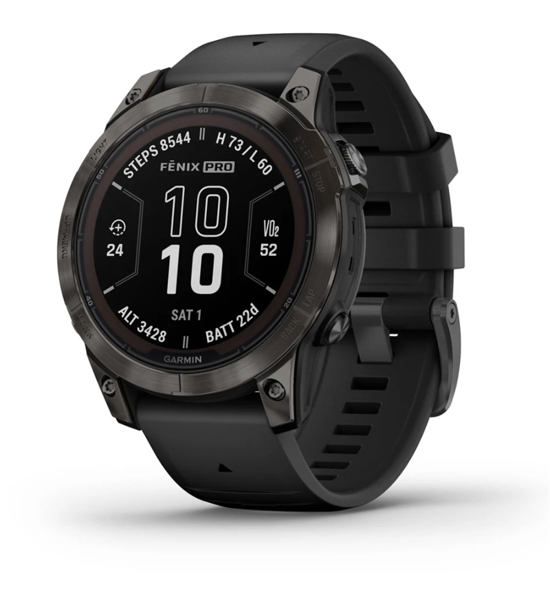 Garmin fenix 7 Pro Sapphire Solar Carbon Grey DLC Titanium with Black Band-10
